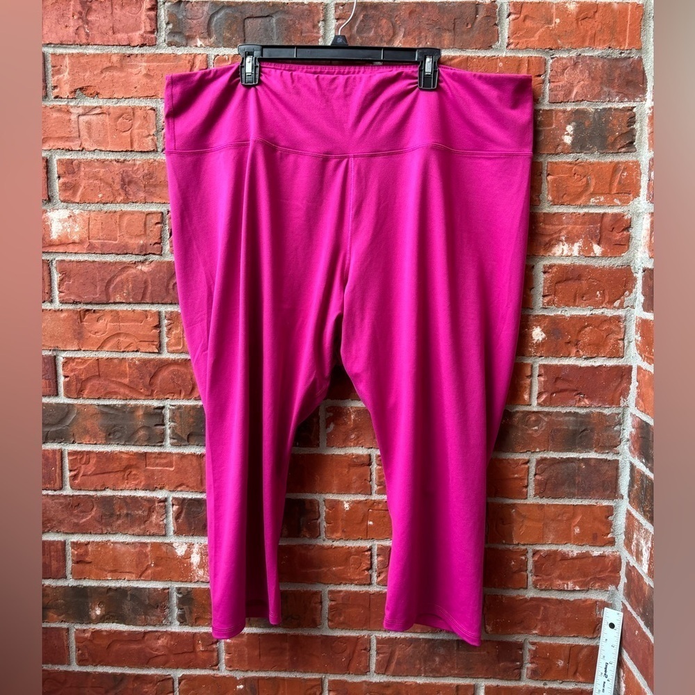 Old Navy Womens 4X Powerpress Fuschia Pink High Rise Go Dry Cropped Leggings